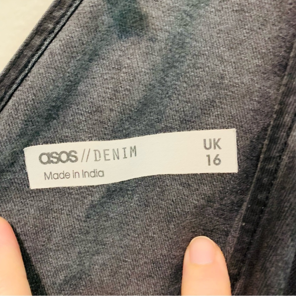 ASOS Black Denim Wrap Dress - Picture 4 of 9
